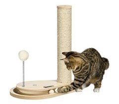 Árbol para Gatos Aglomerado de Madera, Yute PawHut