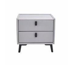 Mesita de noche NIGHT 2 cajones color gris