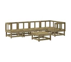 Juego de muebles de jardín 6 piezas madera maciza abeto Douglas