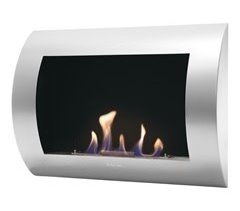 Chimenea de Etanol mural con panel frontal curvado