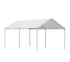 Cochera Exterior Tela PE, Acero Galvanizado Outsunny