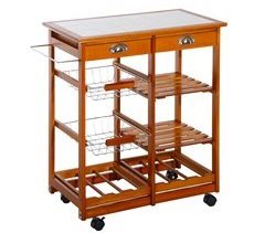 Carrito de Cocina Madera de Pino HOMCOM, hogar - cocina