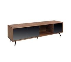 Mueble TV nogal y cristal efecto espejo