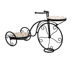 Soporte bici de mosaico y forja