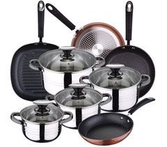 Bateria de cocina 8 piezas con juego de sartenes