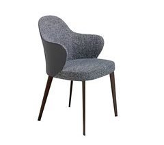 Silla comedor tapizada en polipiel y tela