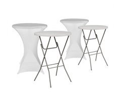 Set 2 Mesas Plegables Redondas Altas con 2 Fundas Protectoras