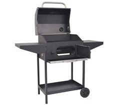 Ahumador al carbón con ruedas acero