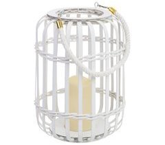 Farol de bambú con vela a pilas