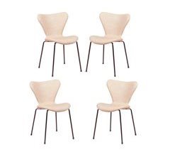 Set de 4 Sillas vintage tapizadas en polipiel - Seven