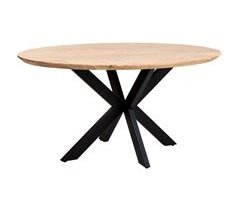 Mesa de comedor ovalada borde suizo de madera de acacia