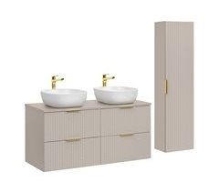 Conjunto de muebles con doble lavabo y columna Adriel