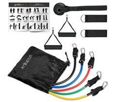 Bandas Resistencia 12 piezas 5 Niveles 10 lb - 30 lb Cinta Elástica Gridinlux