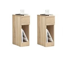 Set de 2 Mesas auxiliares con 1 cajón negro FBT111 SoBuy 20