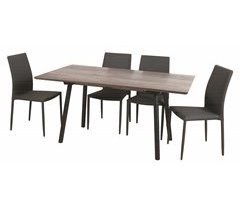 Set de mesa y cuatro sillas LOTTO wengué