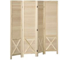 Biombo Madera de Paulownia HOMCOM, hogar - decoración