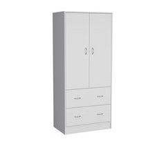 Armario Taly en melamina con 2 puertas, 1 estante y barra