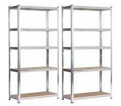 Conjunto de 2 estanterías metálicas modulares 90