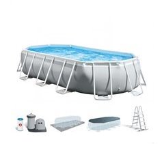 Piscina desmontable ovalada prism frame intex 503x274x122 cm con depuradora