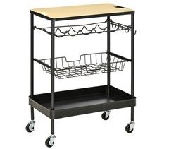 Carro de Cocina MDF, Acero, PP HOMCOM, hogar - cocina