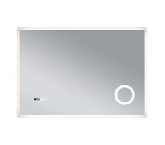 Espejo de pared con LED Racale para baño IP65 con reloj antivaho 100x3