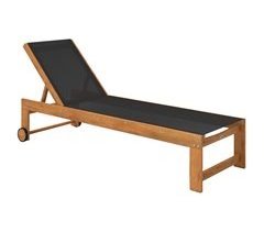 Tumbona de Madera Madera de Acacia, Textilene Outsunny