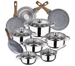 Bateria de cocina 12 piezas + juego de sartenes