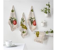 Lote de 4 paños de cocina  VINTAGE FRUITS