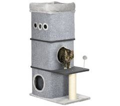 Árbol para Gatos Aglomerado de Madera, Felpa, Sisal, Fieltro