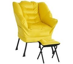 Sillón con Otomana Lino Sintético HOMCOM, hogar - sofás y butacas