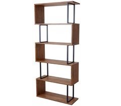 Librería independiente de metal y madera auténtica 4 niveles