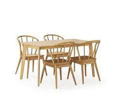 Juego de mesa y 4 sillas de comedor Brisa 140x80