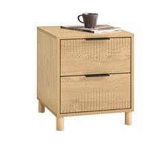 SoBuy Mesita de noche 2 cajones madera FBT166-N