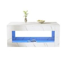 Mesa de centro rectangular de panel de partículas con 2 cajónes