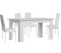 Pack Mesa de Comedor o Cocina + 4 Sillas en Polipiel/metal 138x80