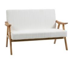Sofá Doble Poliéster, Espuma, Madera de Caucho HOMCOM