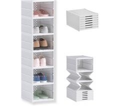 Zapatero FULMO plástico plegable blanco de 1,05x25,55x34,5cm