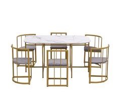 Conjunto de mesas y sillas de comedor 140x80