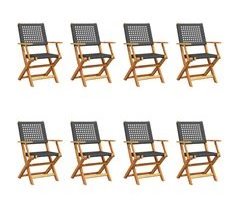 Juego de 8 Sillas de jardín - Sillas de exterior
