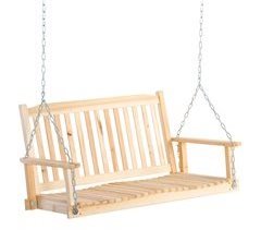 Banco Columpio Madera de Abeto, Metal Outsunny