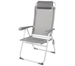 Silla plegable camping antivuelco y multiposición c/cojín Aktive