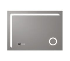 Espejo de pared con LED Chambave para baño IP65 antivaho reloj 100x3