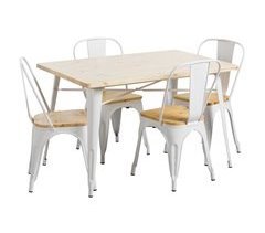Conjunto Comedor Mesa Rectangular y 4 Sillas Thinia Home 80x120