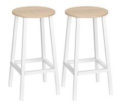 Taburetes de Bar Melamina de Madera, Acero HOMCOM, hogar - cocina
