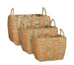 Cesta INDY seagrass naranja marca CONFORAMA