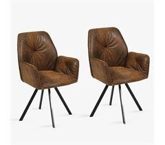 MEUBLES COSY Juego de 2 sillas de comedor giratorias 360° Sillón