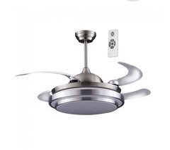 Ventilador LED con aspas plegables Twin (36W) ABS - Acero - Acrílico Moderno