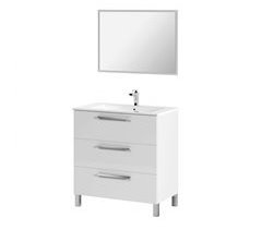 Pack (mueble de baño + espejo + lavabo de cerámica + columna auxiliar)
