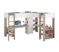 Cama Alta Doble Modelo Río con Escritorios
