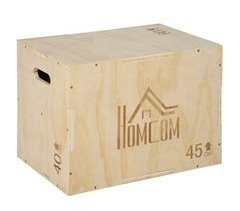 Cajón Pliométrico Madera de Haya HOMCOM
